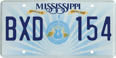 MS license plate BXD154