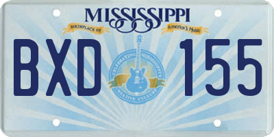 MS license plate BXD155