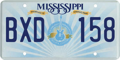 MS license plate BXD158
