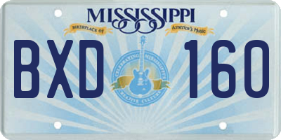 MS license plate BXD160