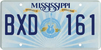 MS license plate BXD161