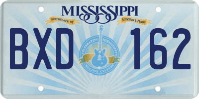MS license plate BXD162