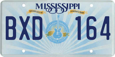 MS license plate BXD164