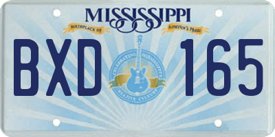 MS license plate BXD165