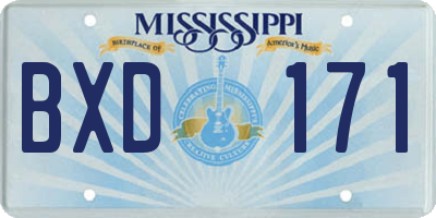 MS license plate BXD171
