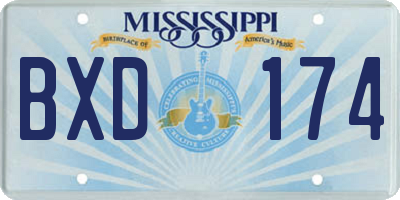 MS license plate BXD174