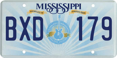 MS license plate BXD179