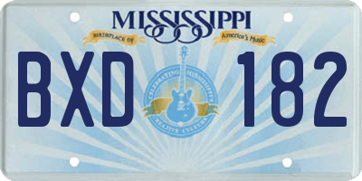 MS license plate BXD182