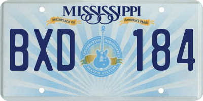 MS license plate BXD184