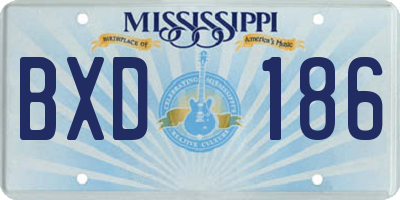 MS license plate BXD186