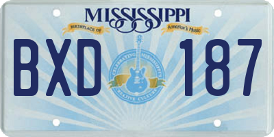 MS license plate BXD187