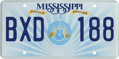 MS license plate BXD188