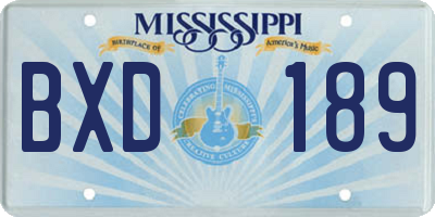MS license plate BXD189