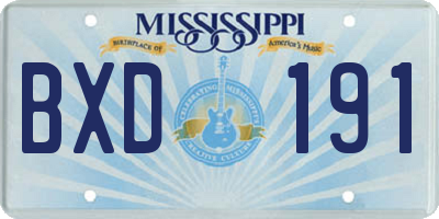 MS license plate BXD191