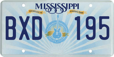 MS license plate BXD195