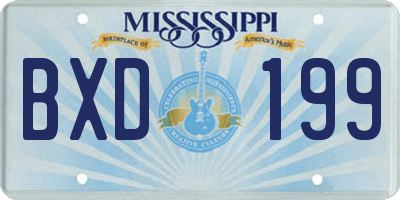 MS license plate BXD199