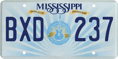 MS license plate BXD237