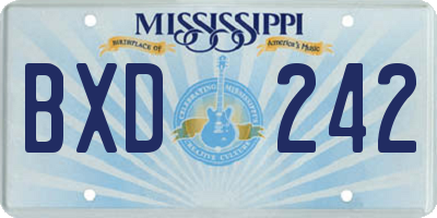 MS license plate BXD242