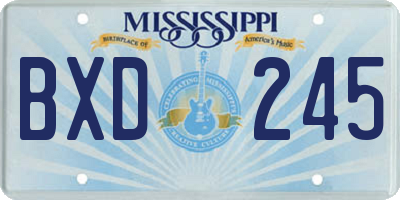 MS license plate BXD245