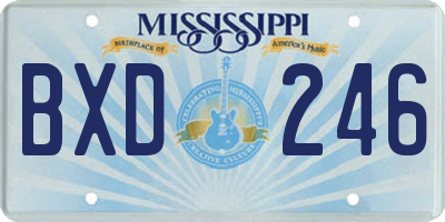 MS license plate BXD246