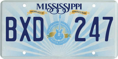 MS license plate BXD247