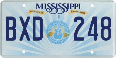 MS license plate BXD248