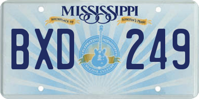 MS license plate BXD249