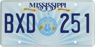 MS license plate BXD251