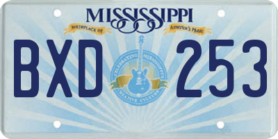 MS license plate BXD253