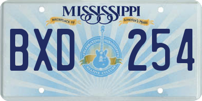 MS license plate BXD254