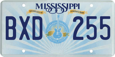 MS license plate BXD255