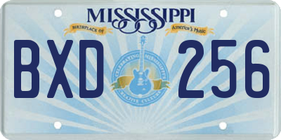 MS license plate BXD256