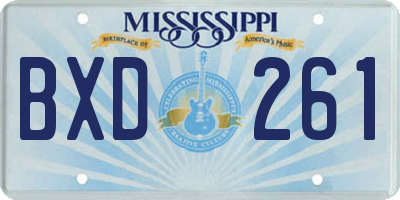 MS license plate BXD261