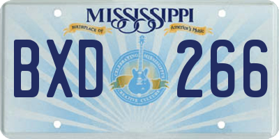 MS license plate BXD266