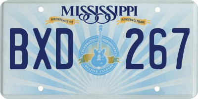 MS license plate BXD267