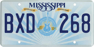 MS license plate BXD268