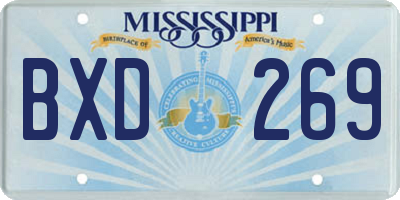 MS license plate BXD269