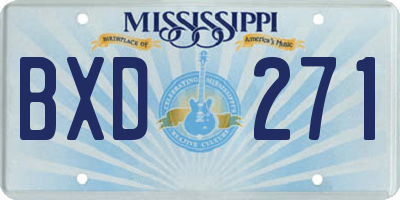 MS license plate BXD271