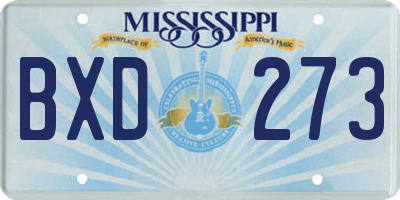 MS license plate BXD273