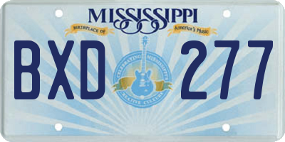 MS license plate BXD277