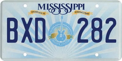 MS license plate BXD282