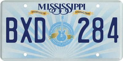 MS license plate BXD284