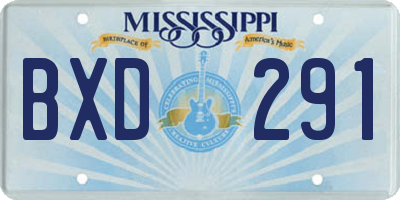 MS license plate BXD291