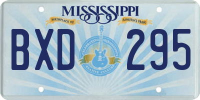 MS license plate BXD295