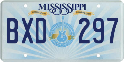 MS license plate BXD297