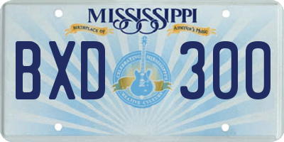 MS license plate BXD300