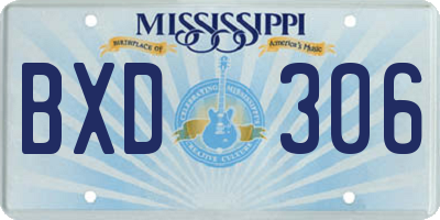MS license plate BXD306