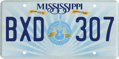 MS license plate BXD307