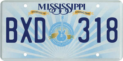 MS license plate BXD318