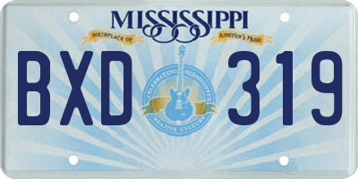 MS license plate BXD319